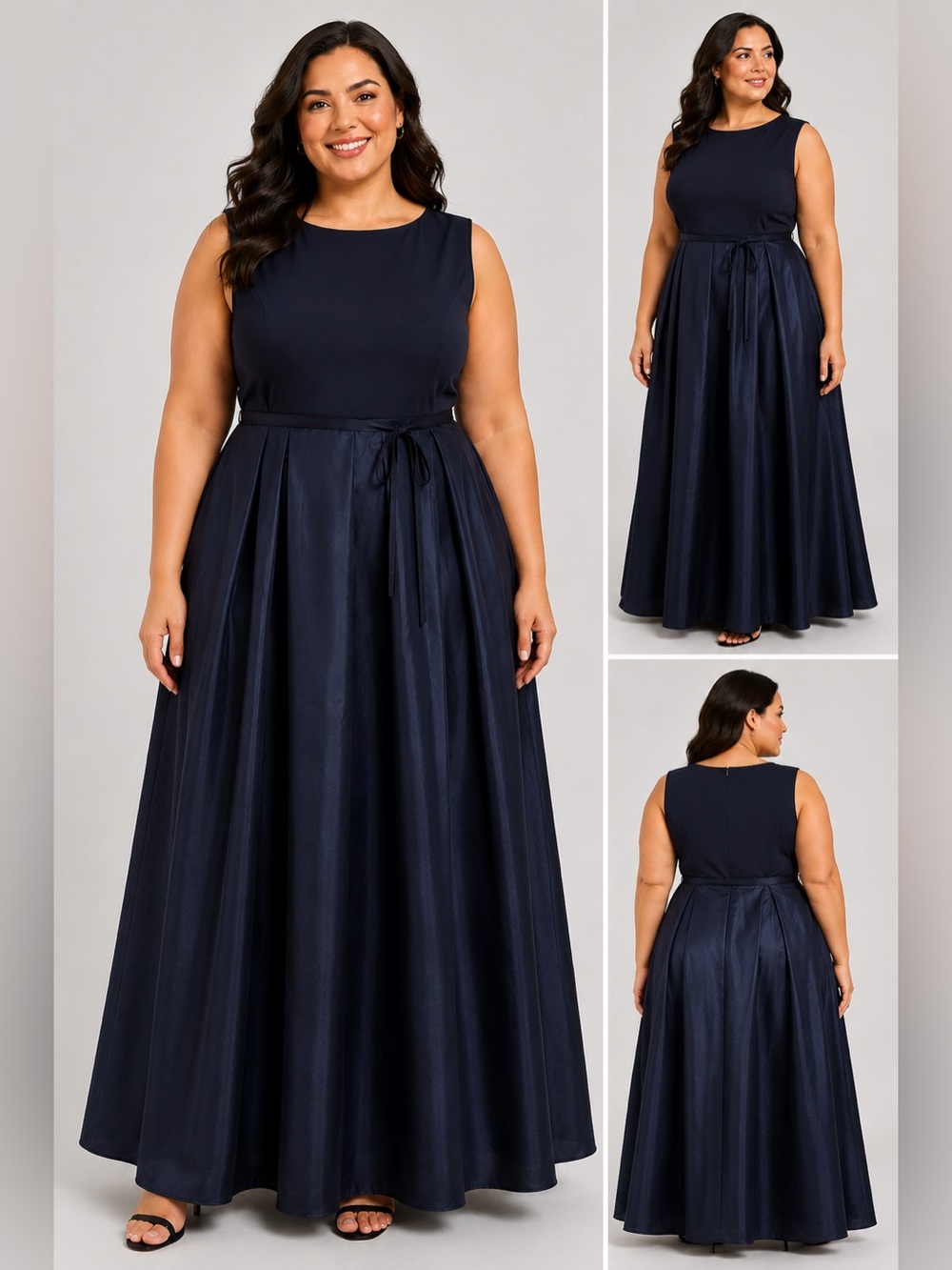 Polo by Ralph Lauren Navy Sleeveless Boatneck Gown with Pockets